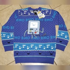 Adventure Time BMO Lenticular Face Holiday Sweater (Medium)